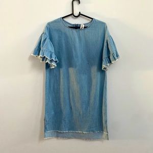 Girl Krazy chambray high low denim dress